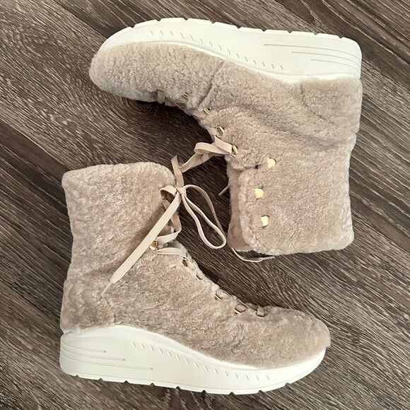 Stuart Weitzman Oceane Tall Shearling Booties - Picture 1 of 12